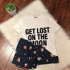 Zara graphic short sleeve tee with floral design!